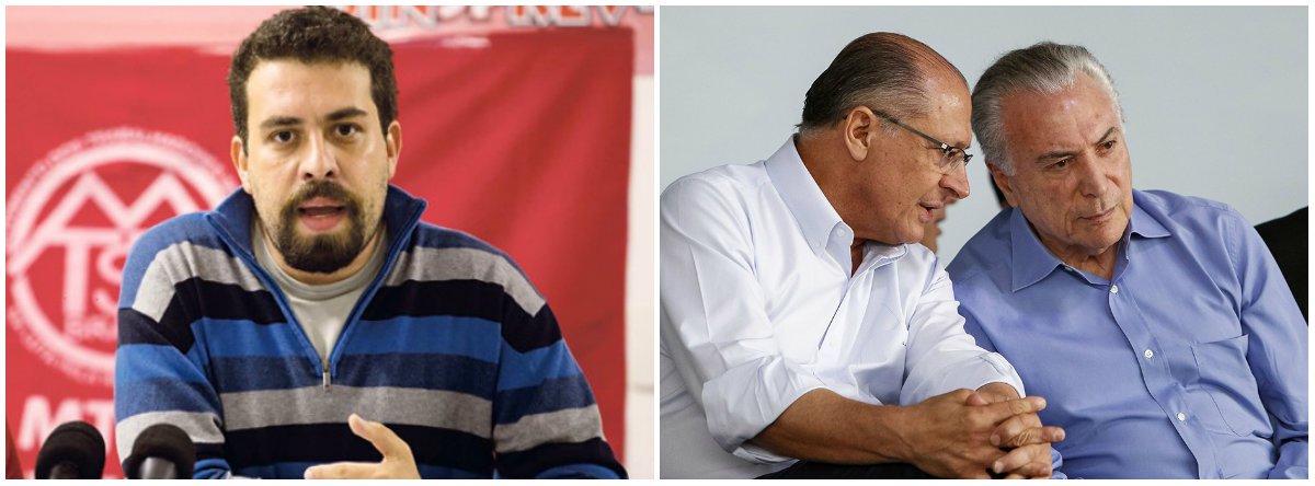 Boulos: eles não têm coragem para assumir que Alckmin é Temer (Foto: Esq.: ABR / Dir.: Alan Santos - PR) Boulos: eles não têm coragem para assumir que Alckmin é Temer