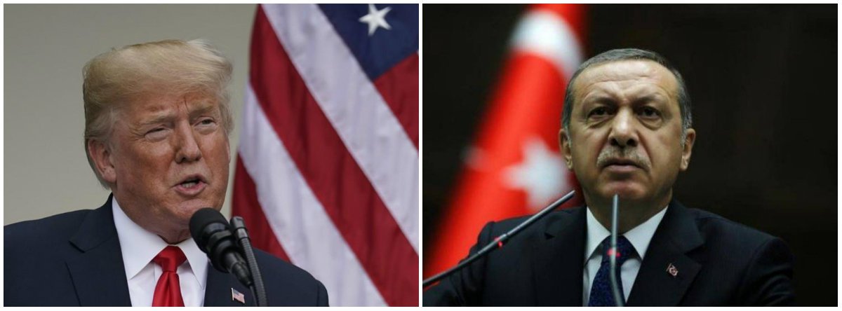 Tensões entre EUA e Turquia são muito sérias, afirma analista (Foto: Esq.: Joshua Roberts - Reuters / Dir.: Umit Bektas - Reuters) Tensões entre EUA e Turquia são muito sérias, afirma analista