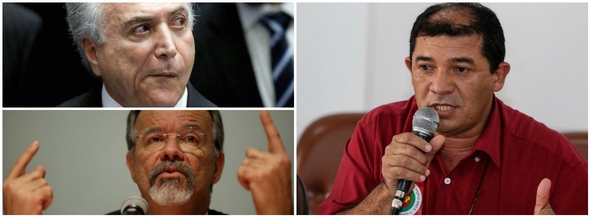 Raimundo Bonfim: Uso de Força Nacional é medida de governo com medo do povo (Foto: Esq.: em cima (Reuters); embaixo (Ueslei Marcelino-Reuters)) Raimundo Bonfim: Uso de Força Nacional é medida de governo com medo do povo