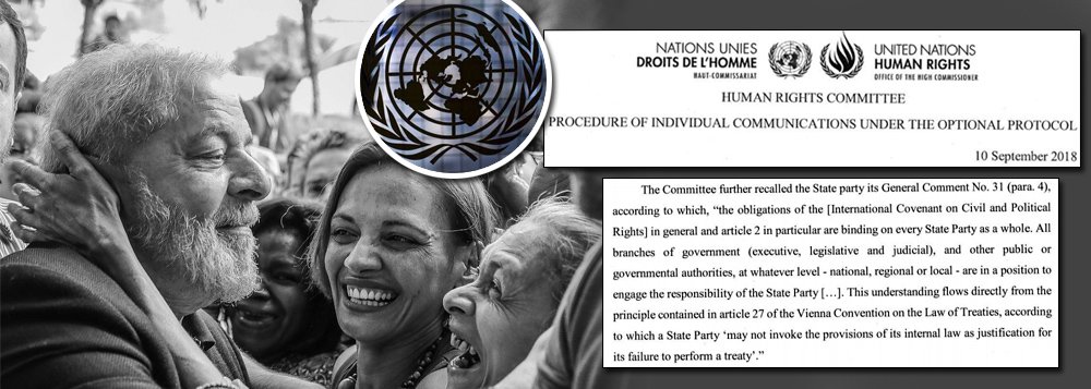 Em nova decisão, ONU reafirma os direitos políticos de Lula www.brasil247.com - Em nova decisão, ONU reafirma os direitos políticos de Lula