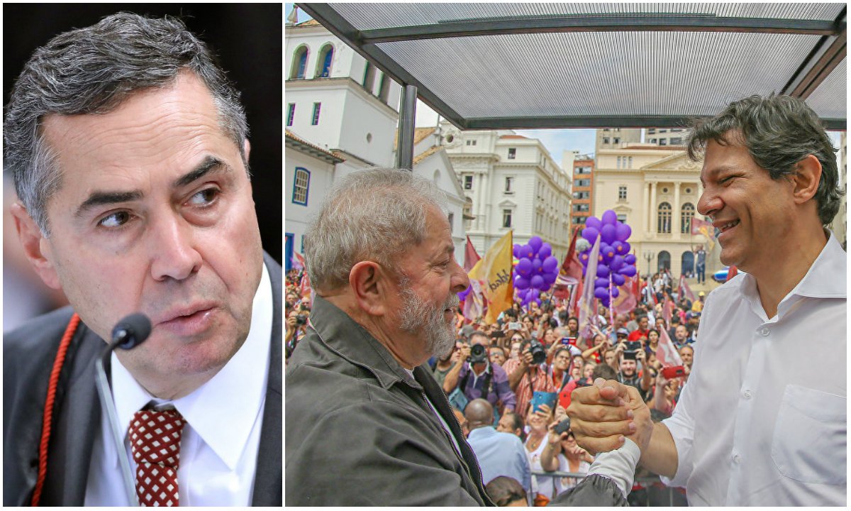 Barroso censura a palavra Lula para prejudicar Haddad e o PT (Foto: TSE/Ricardo Stuckert) Barroso censura a palavra Lula para prejudicar Haddad e o PT