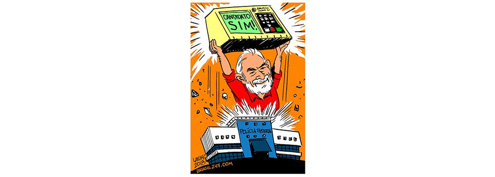 Latuff registra dia histórico da candidatura Lula (Foto: Carlos Lattuf/Brasil247) Latuff registra dia histórico da candidatura Lula