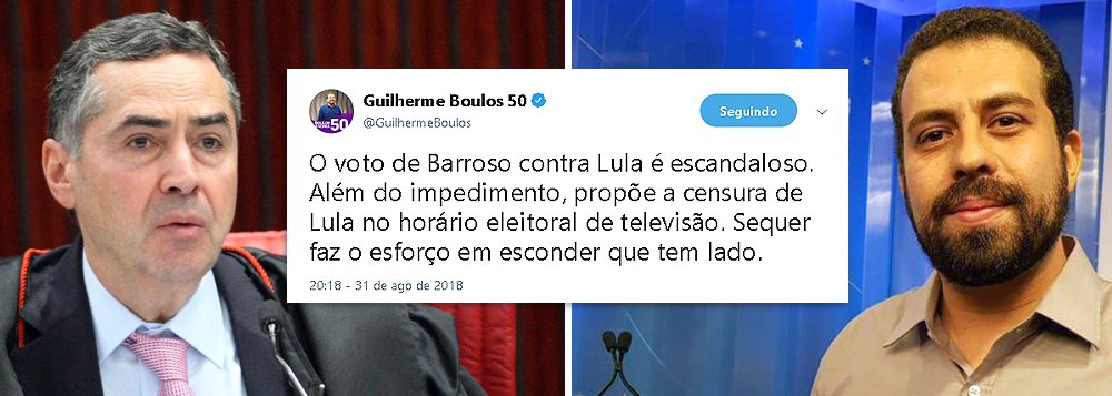 Boulos: História lembrará de Barroso, que aumentou salários de juízes e negou a ONU Boulos: História lembrará de Barroso, que aumentou salários de juízes e negou a ONU