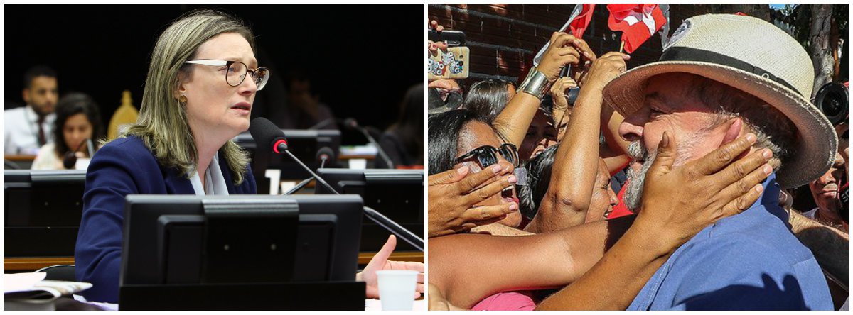 Maria do Rosário: Lula pode voltar e devolver ao povo direitos roubados (Foto: Esq.: Billy Boss - Câmara / Dir.: Stuckert) Maria do Rosário: Lula pode voltar e devolver ao povo direitos roubados