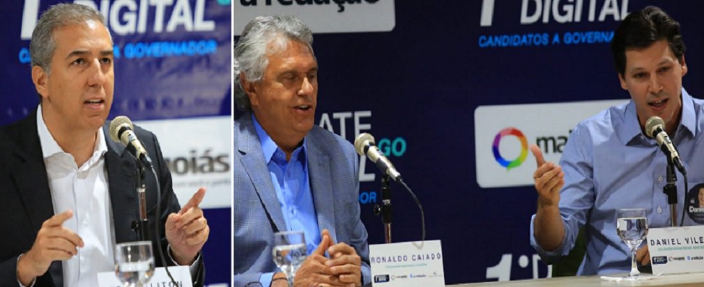 Debate tem duelo Caiado-Daniel. Eliton é o que mais mostra propostas Debate tem duelo Caiado-Daniel. Eliton é o que mais mostra propostas