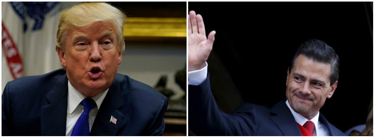 EUA e México fecham acordo comercial, mas Pieña Nieto pede inclusão do Canadá (Foto: Esq.: Jonathan Ernst - Reuters / Dir.: Edgard Garrido - Reuters) EUA e México fecham acordo comercial, mas Pieña Nieto pede inclusão do Canadá