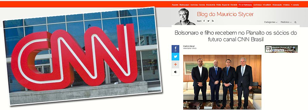 Bolsonaro e filho recebem sócios da CNN Brasil em sua guerra contra a Globo Bolsonaro e filho recebem sócios da CNN Brasil em sua guerra contra a Globo