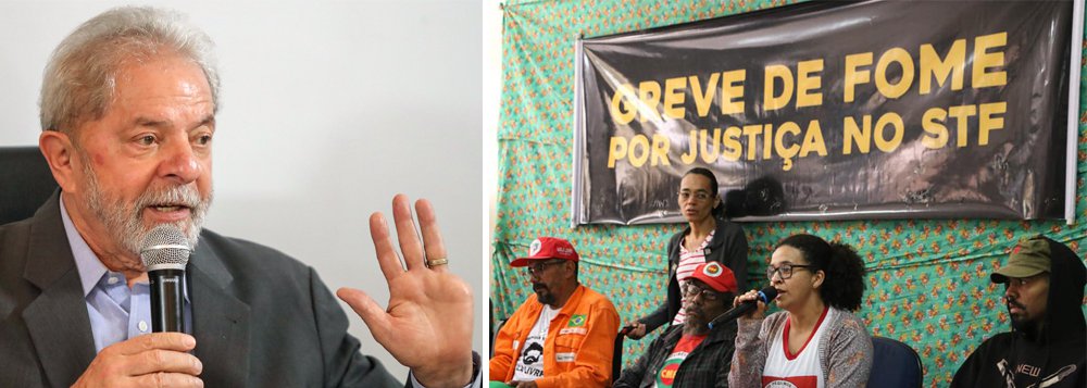 Lula a grevistas de fome: o Brasil precisa do gesto e do voto de vocês Lula a grevistas de fome: o Brasil precisa do gesto e do voto de vocês