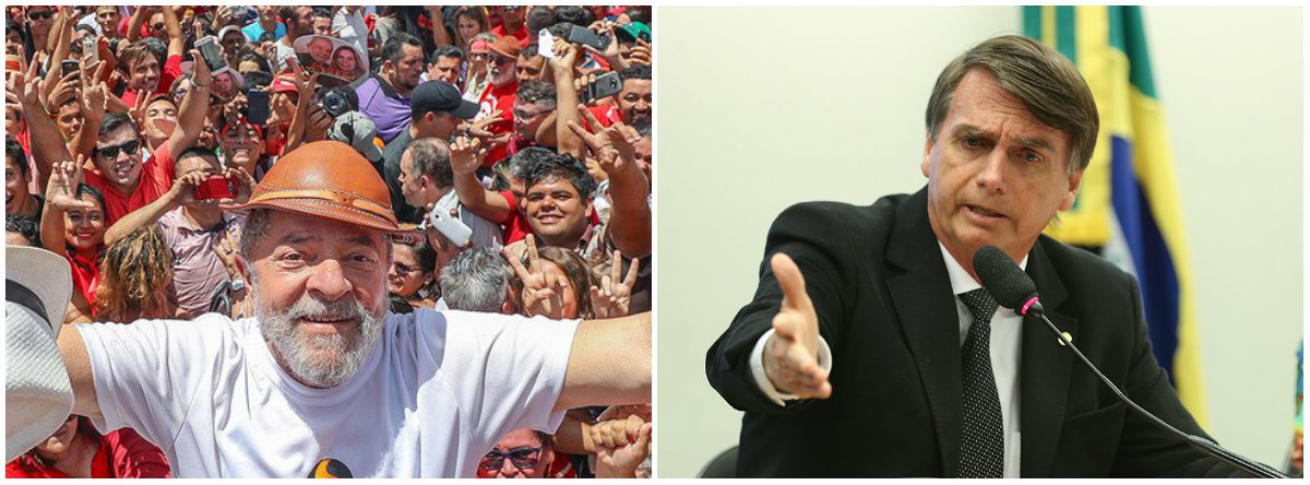 Eleitores mais pobres apoiam Lula e os mais ricos Bolsonaro, diz Ibope (Foto: Esq.: Stuckert / Dir.: Fabio Pozzebom - ABR) Eleitores mais pobres apoiam Lula e os mais ricos Bolsonaro, diz Ibope