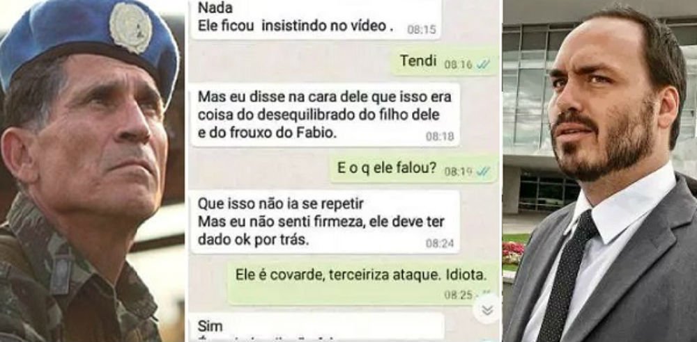 Santos Cruz diz que ‘carluxista’ falsificou mensagens contra Bolsonaro Santos Cruz diz que ‘carluxista’ falsificou mensagens contra Bolsonaro