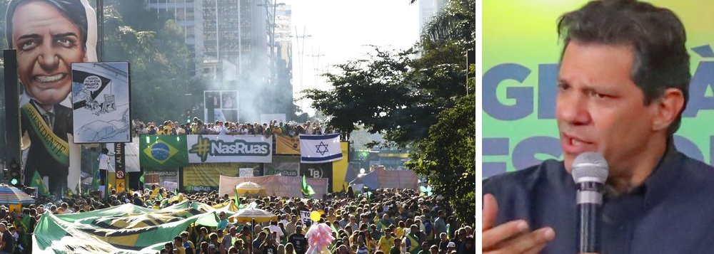 Haddad: mídia não condena fascistas e suas bandeiras contra democracia Haddad: mídia não condena fascistas e suas bandeiras contra democracia