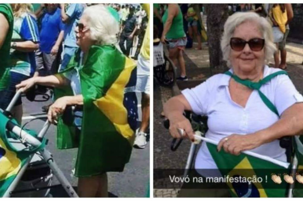 Viciado em fake news, Bolsonaro usa foto de senhora que morreu para ilustrar ato de domingo Viciado em fake news, Bolsonaro usa foto de senhora que morreu para ilustrar ato de domingo