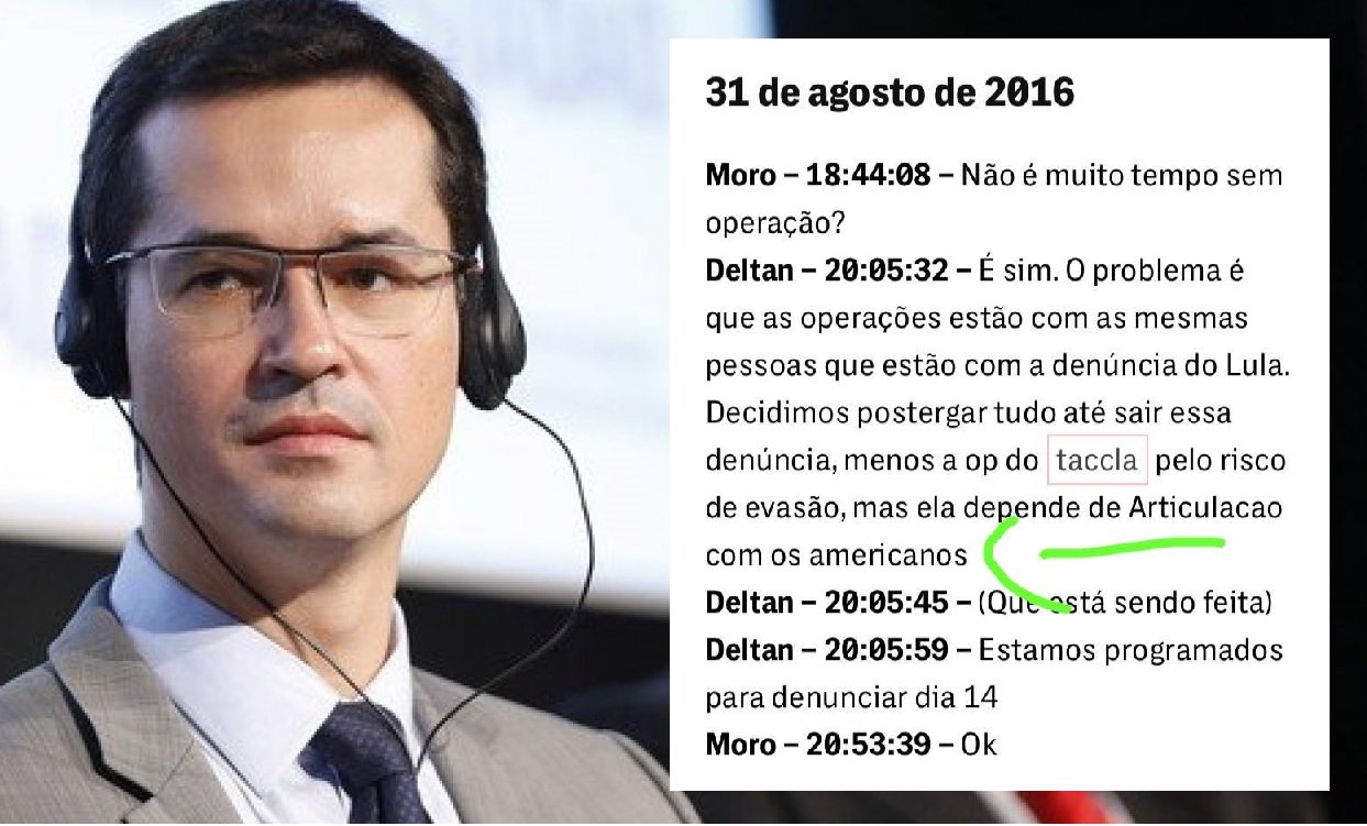 'Depende de articulação com americanos', diz Dallagnol a Moro 'Depende de articulação com americanos', diz Dallagnol a Moro
