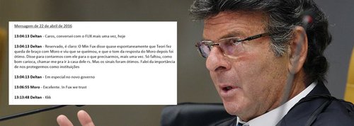 Diálogo inédito da Vaza Jato revela apoio de Fux Diálogo inédito da Vaza Jato revela apoio de Fux