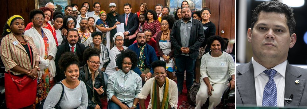 Presidente do Senado firma compromisso com o movimento negro contra o pacote de Sérgio Moro www.brasil247.com - Presidente do Senado firma compromisso com o movimento negro contra o pacote de Sérgio Moro