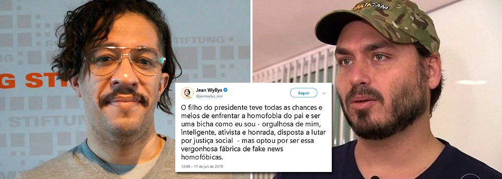 Jean Wyllys manda Carlos Bolsonaro sair do armário e ser uma bicha orgulhosa Jean Wyllys manda Carlos Bolsonaro sair do armário e ser uma bicha orgulhosa