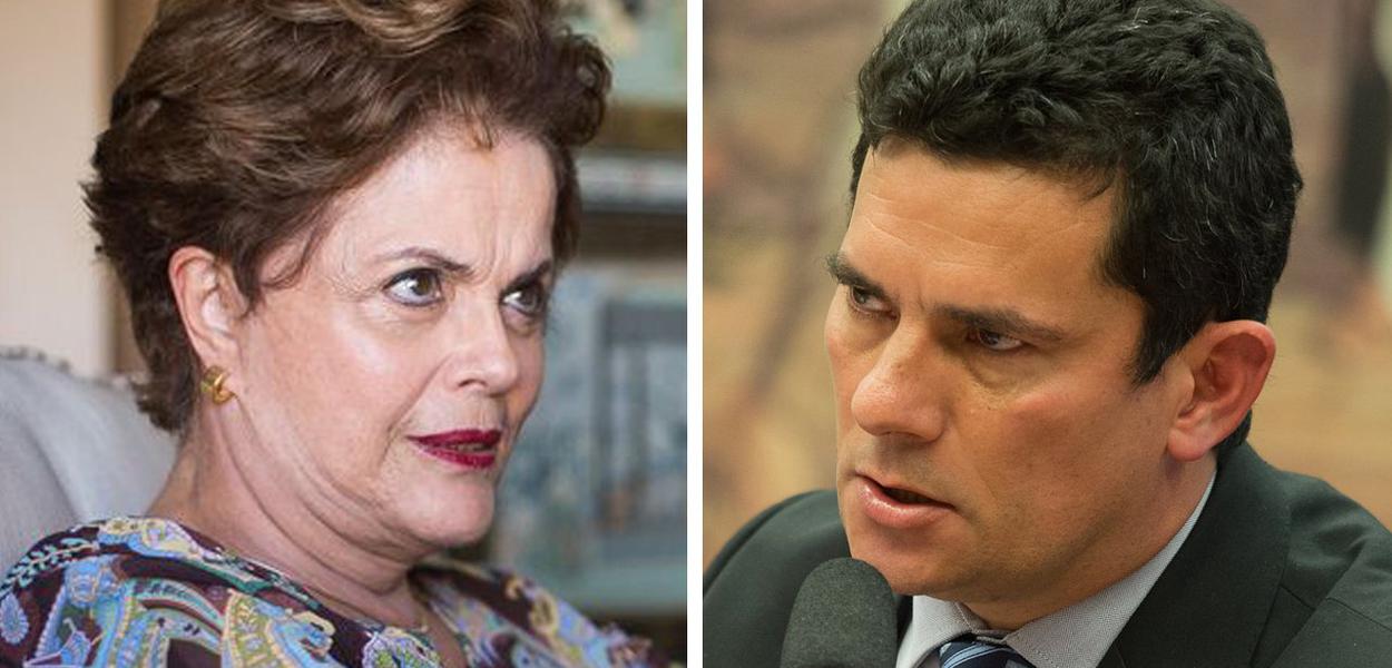 Ex-presidente Dilma Rousseff e ministro Sérgio Moro Ex-presidente Dilma Rousseff e ministro Sérgio Moro
