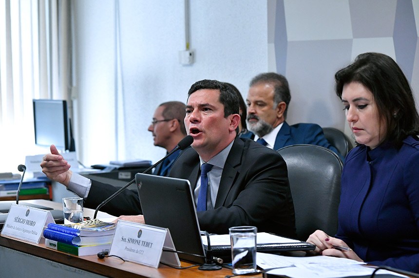 Sérgio Moro depõe na CCJ do Senado (Foto: Geraldo Magela/Agência Senado) Sérgio Moro depõe na CCJ do Senado