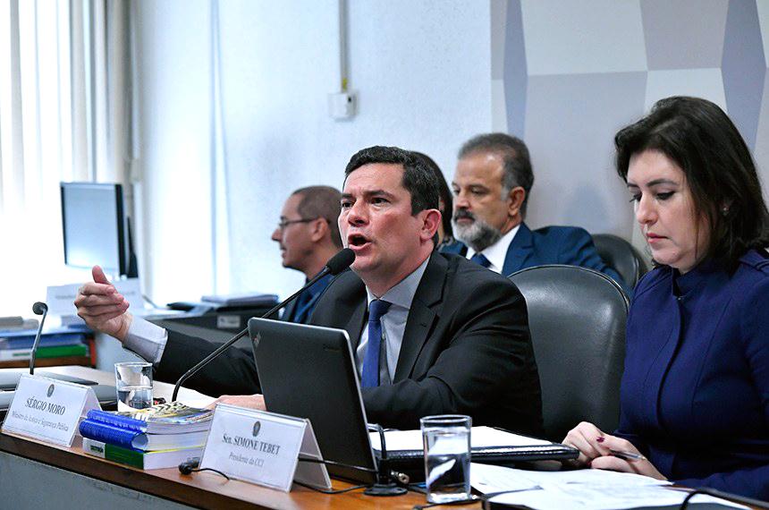 Sérgio Moro depõe na CCJ do Senado (Foto: Geraldo Magela/Agência Senado) Sérgio Moro depõe na CCJ do Senado