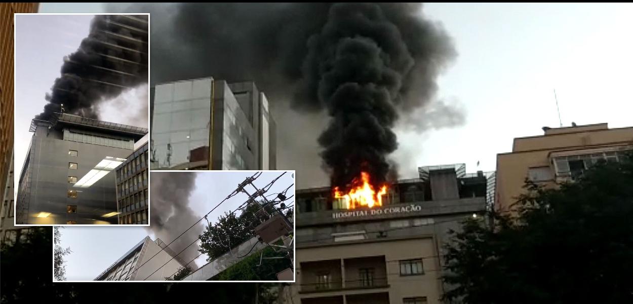 Incêndia no Hospital do Coração, em São Paulo (Foto: Reprodução) Incêndia no Hospital do Coração, em São Paulo