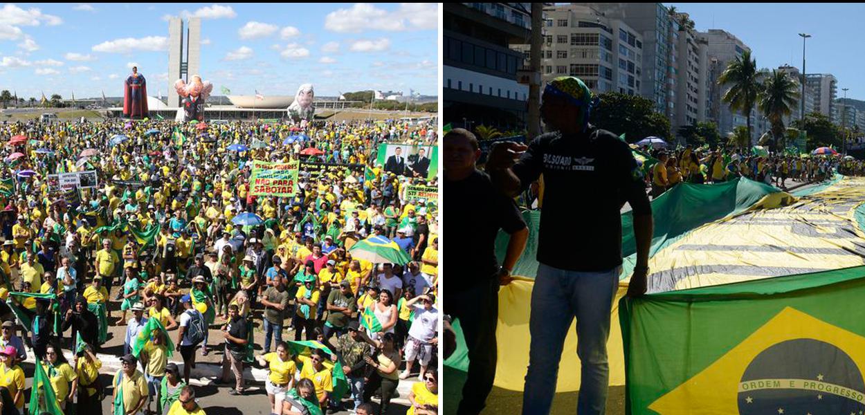 (Foto: Manifestação em defesa de Bolsonaro e Moro)