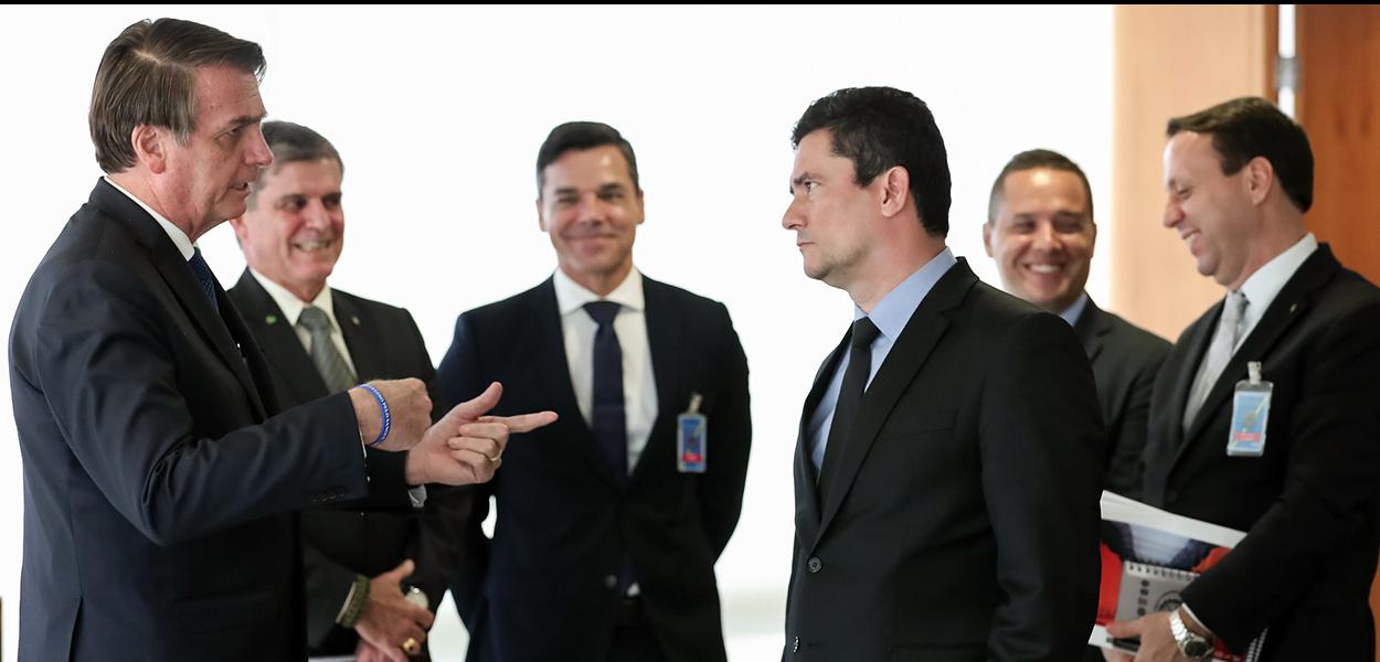 (BrasÃlia - DF, 04/04/2019) Presidente da República, Jair Bolsonaro durante audiência com Sergio Moro, Ministro de Estado da Justiça e Segurança.\rFoto: Marcos Corrêa/PR (Foto: Marcos Correa) (BrasÃlia - DF, 04/04/2019) Presidente da República, Jair Bolsonaro durante audiência com Sergio Moro, Ministro de Estado da Justiça e Segurança.\rFoto: Marcos Corrêa/PR