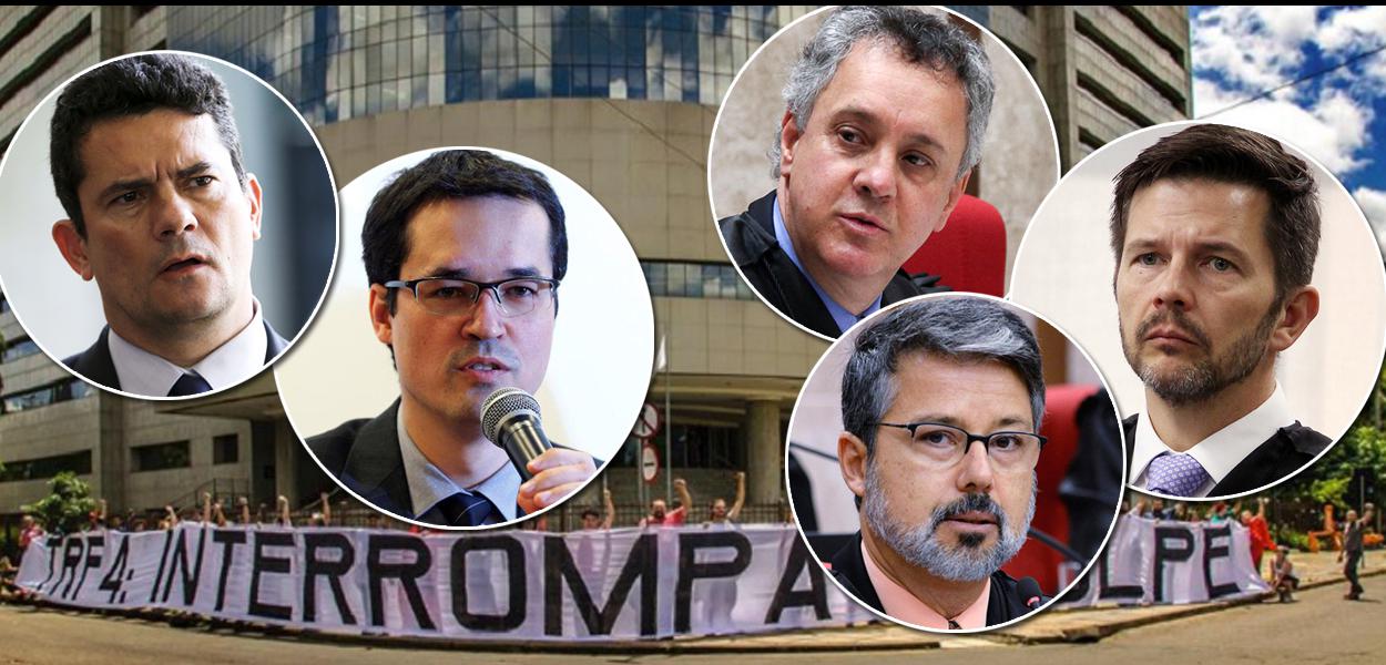 Sergio Moro, Deltan Dallagnol e os juízes do TFR-4 Gebran Neto, Victor Laus e Leandro Paulsen Sergio Moro, Deltan Dallagnol e os juízes do TFR-4 Gebran Neto, Victor Laus e Leandro Paulsen