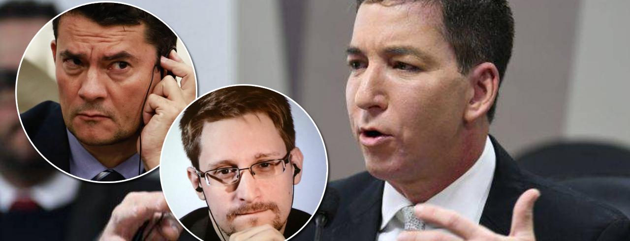 Glenn Greenwald, Edward Snowden e Sergio Moro.