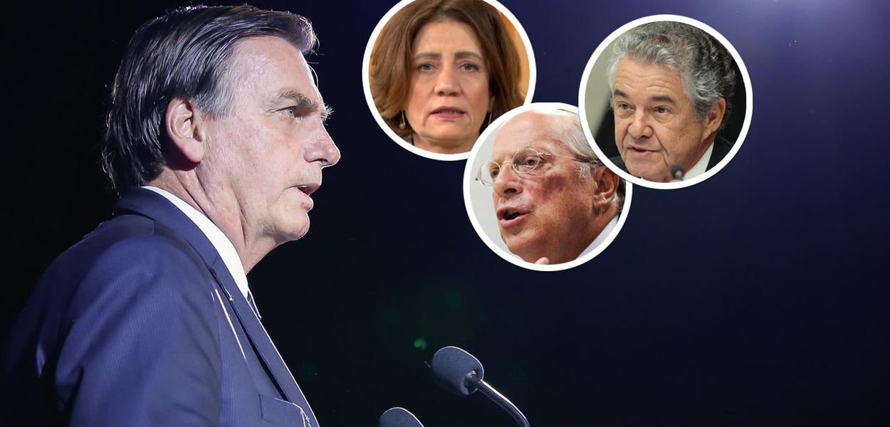Jair Bolsonaro, Miriam Leitão, Miguel Reale Jr. e Marco Aurélio (Foto: PR | STF | Reprodução) Jair Bolsonaro, Miriam Leitão, Miguel Reale Jr. e Marco Aurélio