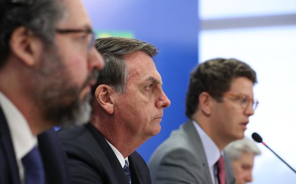 Brasília - Jair Bolsonaro, Ricardo Salles e Ernesto Araújo (Foto: Marcos Corrêa/PR) Brasília - Jair Bolsonaro, Ricardo Salles e Ernesto Araújo