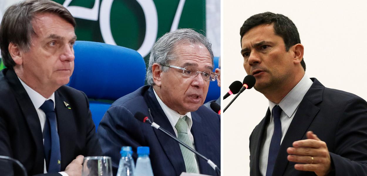 Jair Bolsonaro, Paulo Guedes e Sergio Moro (Foto: Alan Santos/PR | ABr) Jair Bolsonaro, Paulo Guedes e Sergio Moro