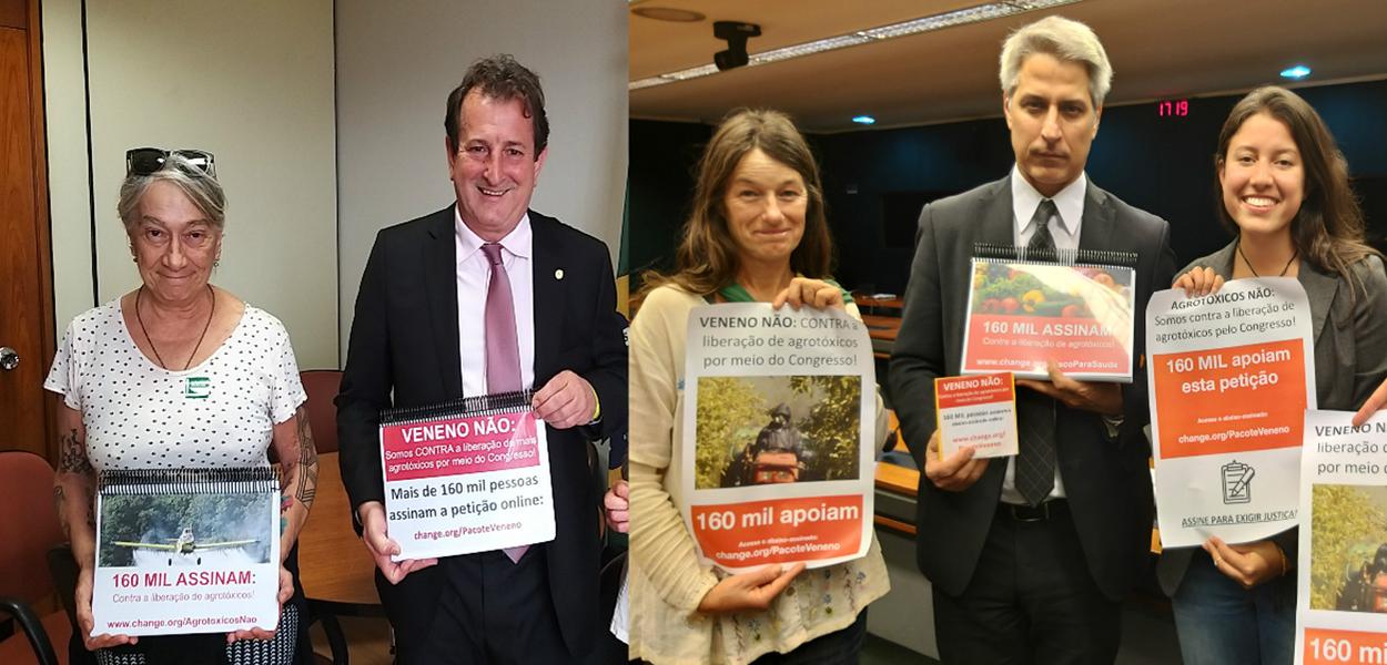 Congresso recebe 160 mil assinaturas contra liberação de agrotóxicos (Foto: YAHISBEL ADAMES/CHANGE.ORG) Congresso recebe 160 mil assinaturas contra liberação de agrotóxicos