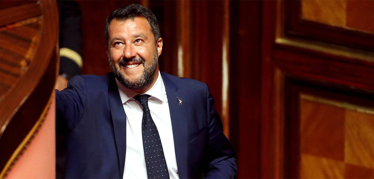 Matteo Salvini, líder do principal partido governista e vice-primeiro-ministro da Itália (Foto: Remo Casilli/Reuters) Matteo Salvini, líder do principal partido governista e vice-primeiro-ministro da Itália