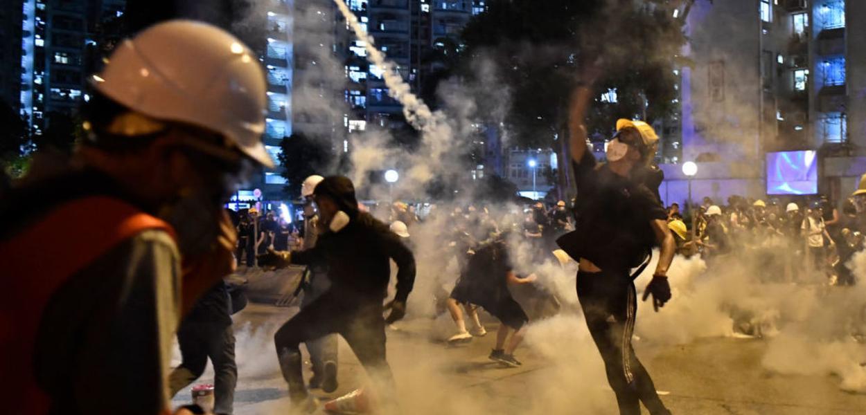 Violência em Hong Kong (Foto: Sputnik) Violência em Hong Kong