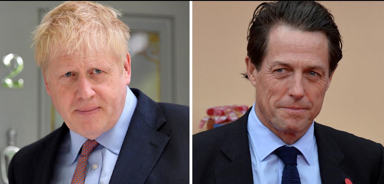 Ator Hugh Grant e premiê britânico Boris Johnson. (Foto: boris-johnson-hugh-grant) Ator Hugh Grant e premiê britânico Boris Johnson.