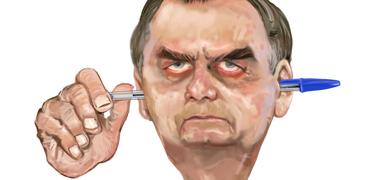(Foto: Charge Aroeira Bolsonaro caneta)
