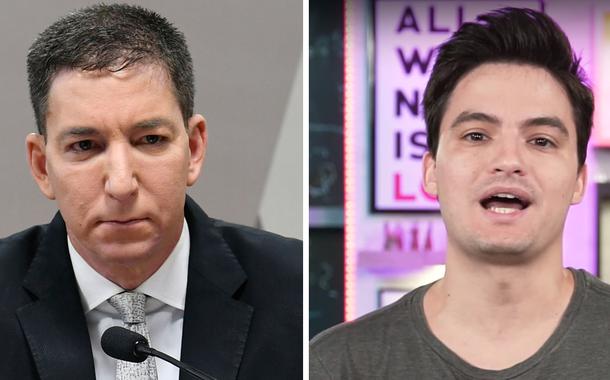 Glenn Greenwald e Felipe Neto (Foto: Senado/Reprodução) Glenn Greenwald e Felipe Neto