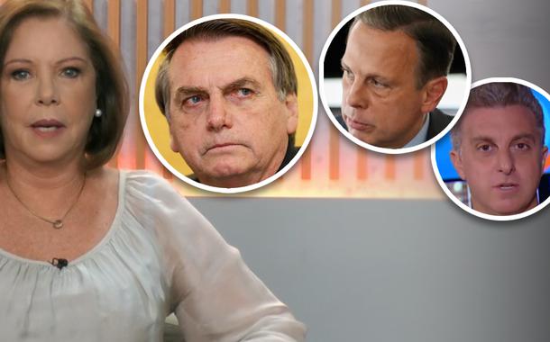 Eliane Cantanhêde, Jair Bolsonaro, João Doria e Luciano Huck (Foto: Reprodução | PR) Eliane Cantanhêde, Jair Bolsonaro, João Doria e Luciano Huck