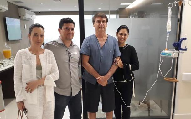 Moro visita Bolsonaro no hospital (Foto: Divulgação/Twitter) Moro visita Bolsonaro no hospital