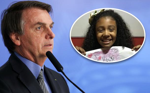 Jair Bolsonaro e a menina Agatha (Foto: Marcos Corrêa/PR | Reprodução) Jair Bolsonaro e a menina Agatha