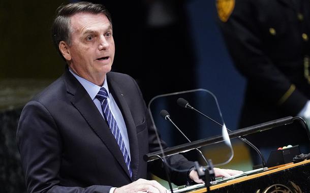 O presidente Jair Bolsonaro durante discurso na 74ª Assembleia Geral das Nações Unidas (ONU) (Foto: Carlo Allegri/Reuters) O presidente Jair Bolsonaro durante discurso na 74ª Assembleia Geral das Nações Unidas (ONU)