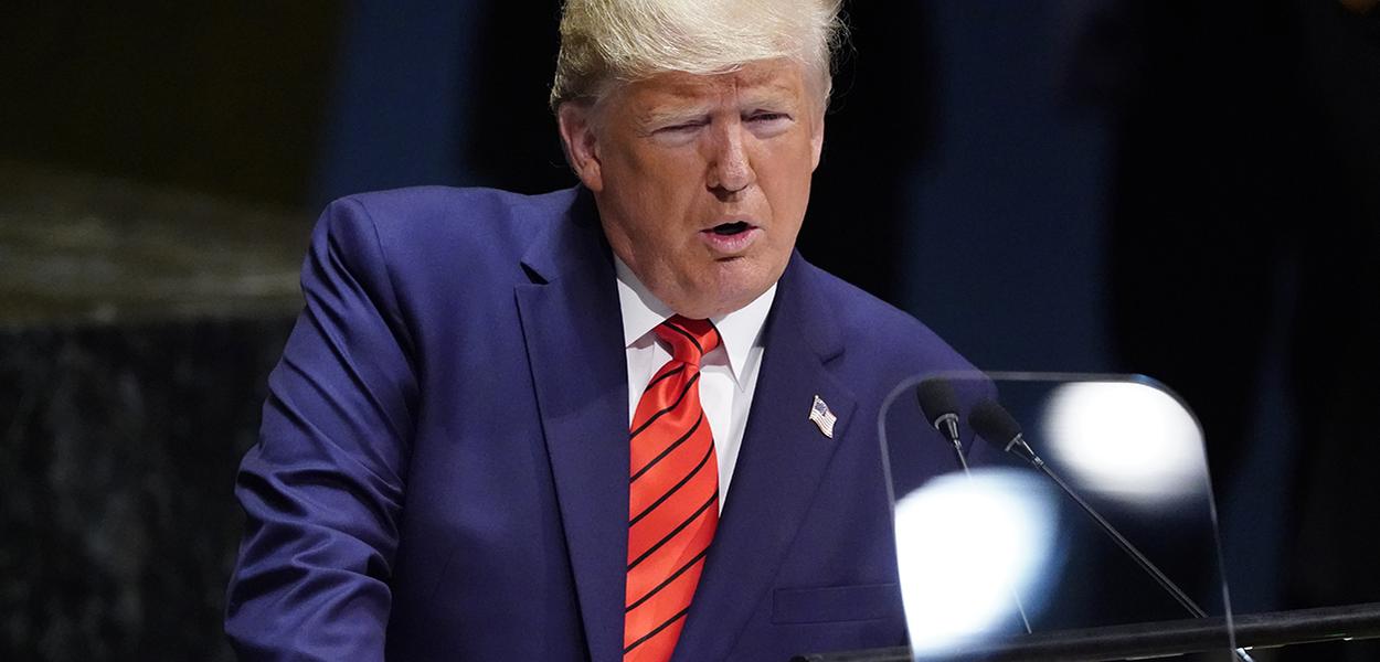 Trump fala durante Assembleia Geral da ONU em Nova York (Foto: REUTERS/Carlo Allegri) Trump fala durante Assembleia Geral da ONU em Nova York
