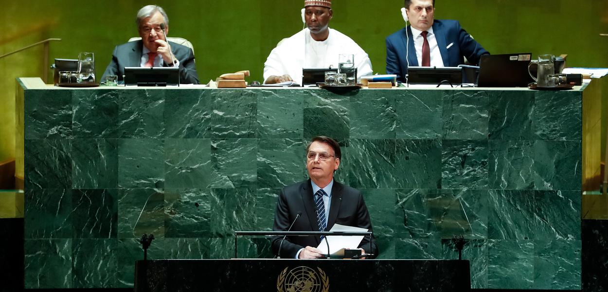 Jair Bolsonaro discursa na Assembleia Geral da ONU, em Nova York (Foto: Alan Santos/PR) Jair Bolsonaro discursa na Assembleia Geral da ONU, em Nova York