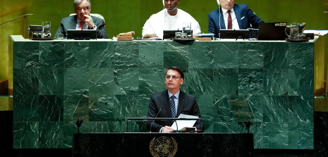 Jair Bolsonaro discursa na Assembleia Geral da ONU, em Nova York (Foto: Alan Santos/PR) Jair Bolsonaro discursa na Assembleia Geral da ONU, em Nova York