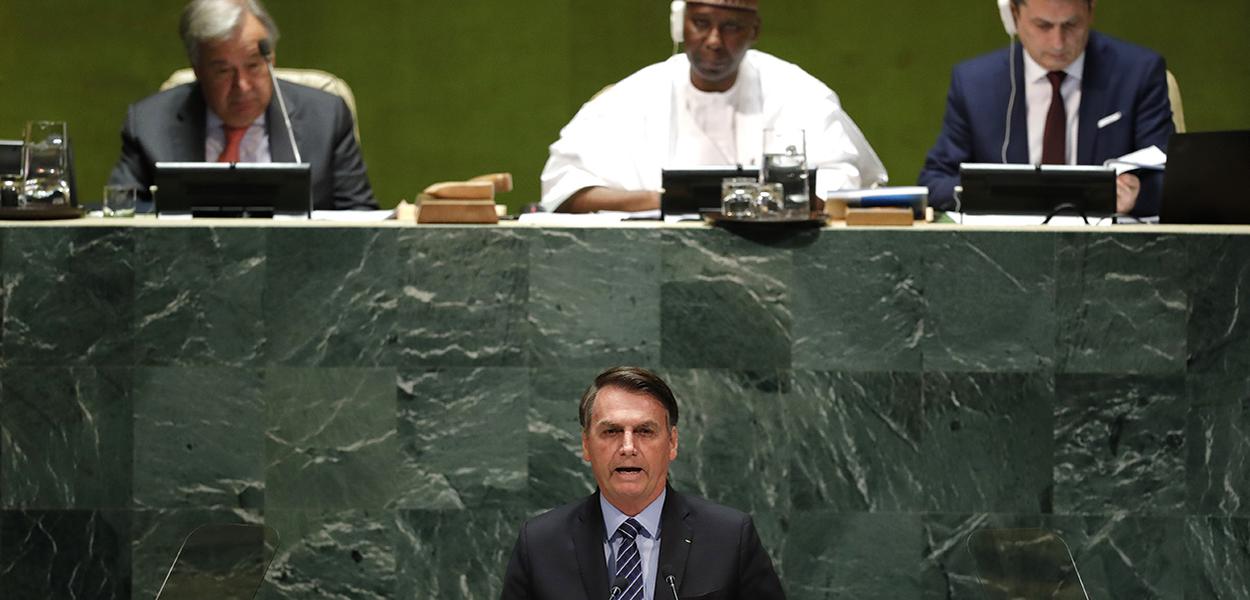 Bolsonaro discursa durante Assembleia Geral da ONU em Nova York (Foto: REUTERS/Lucas Jackson) Bolsonaro discursa durante Assembleia Geral da ONU em Nova York