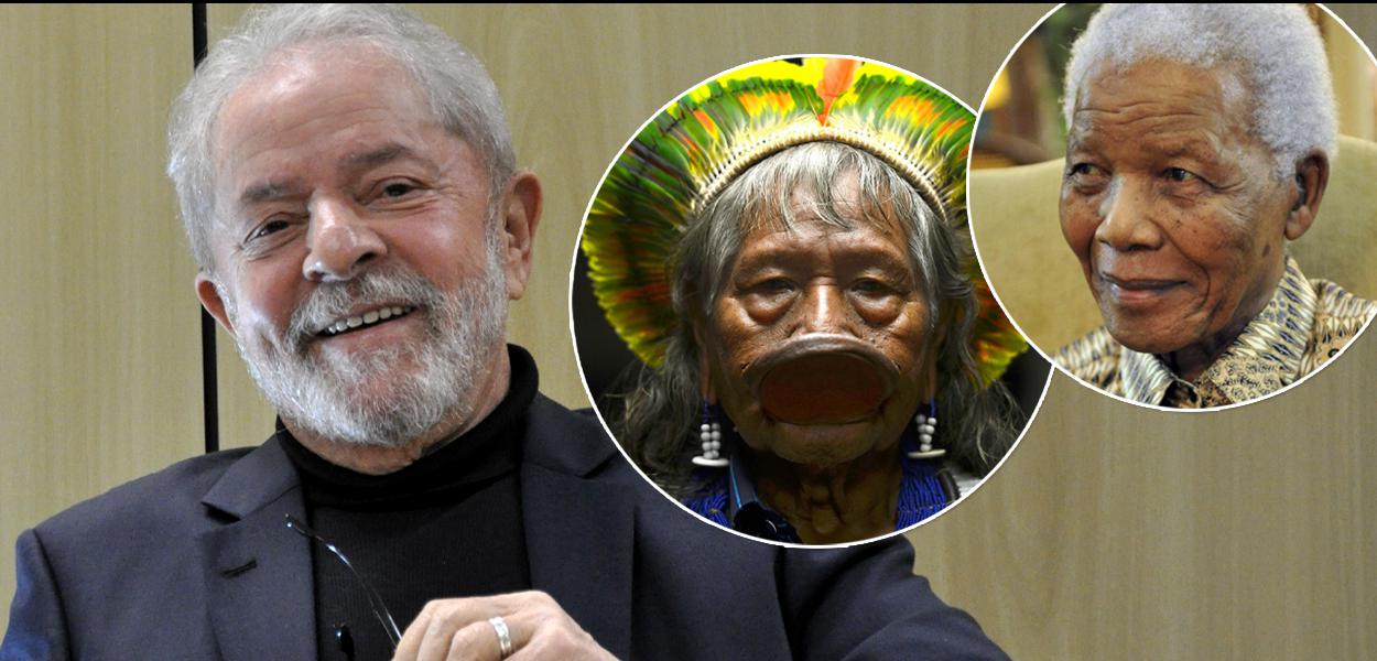 Lula, Raoni e Mandela (Foto: Felipe L. Gonçalves/247/Reuters) Lula, Raoni e Mandela