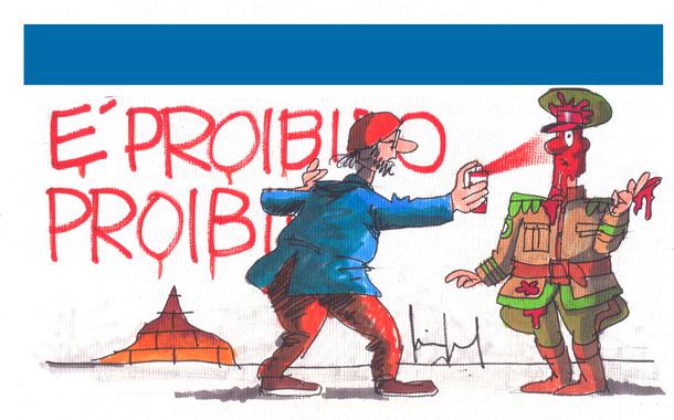 (Foto: Miguel Paiva - Charge - artigo - Censura a esmo)