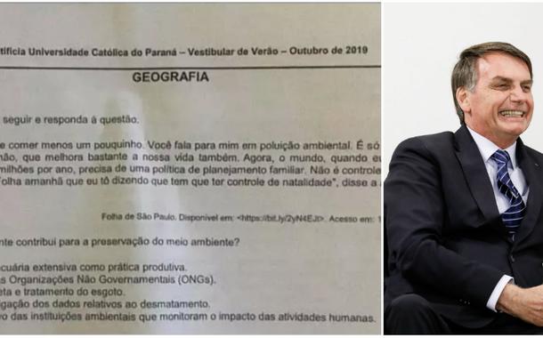 Prova de vestibular e Jair Bolsonaro (Foto: Divulgação/Alan Santos) Prova de vestibular e Jair Bolsonaro
