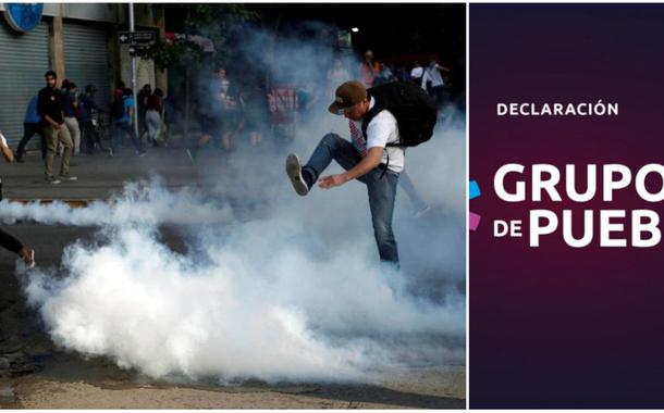 Protesto no Chile (Foto: Carlos Vera/Reuters) Protesto no Chile