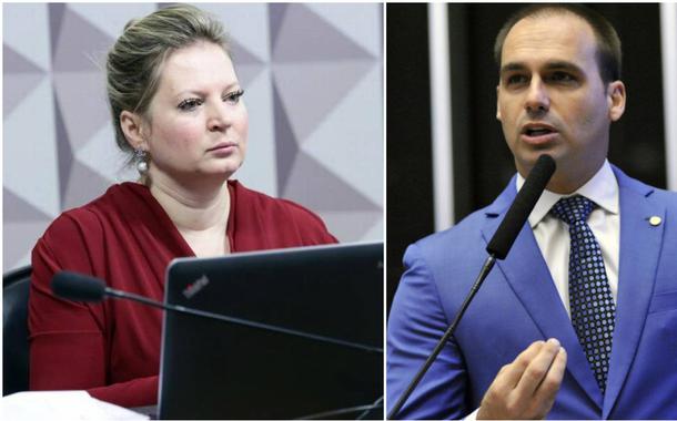 Deputada Joice Hasselmann e deputado Eduardo Bolsonaro, do PSL (Foto: Agência Câmara) Deputada Joice Hasselmann e deputado Eduardo Bolsonaro, do PSL